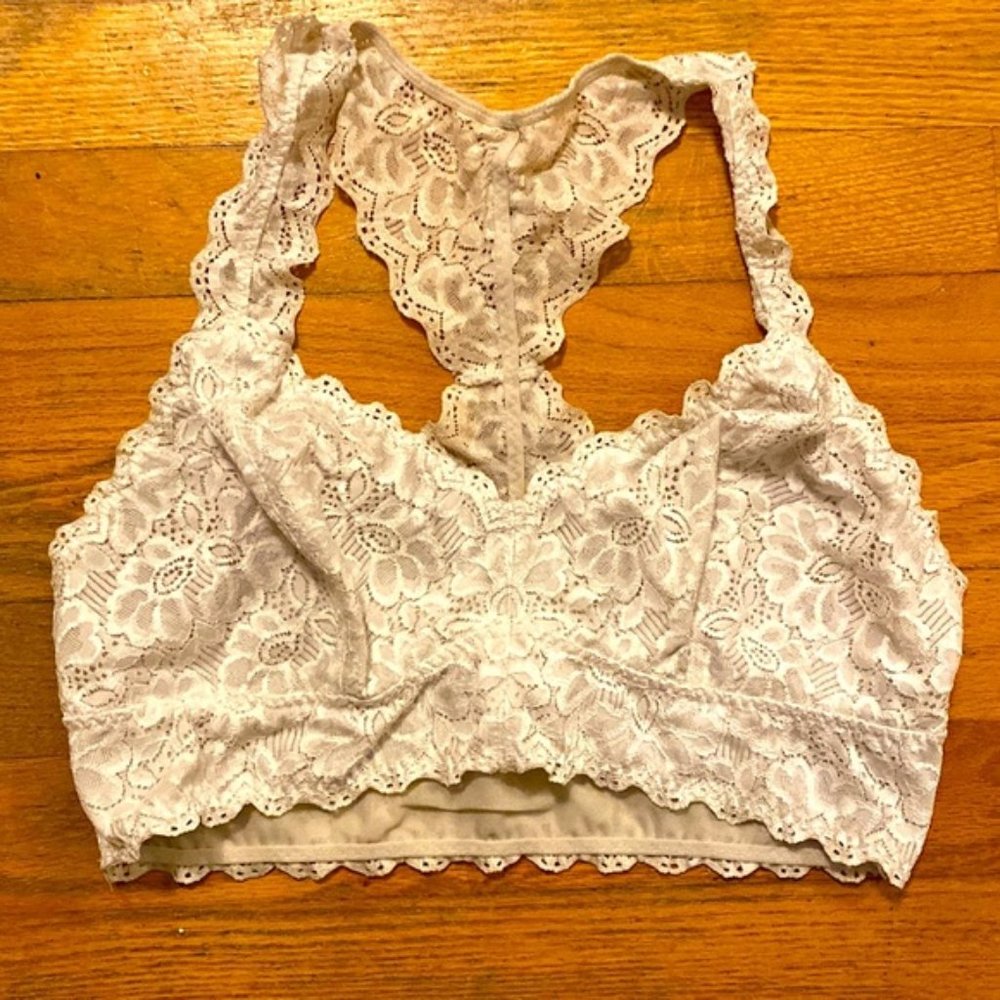 Off white razorback bralette
